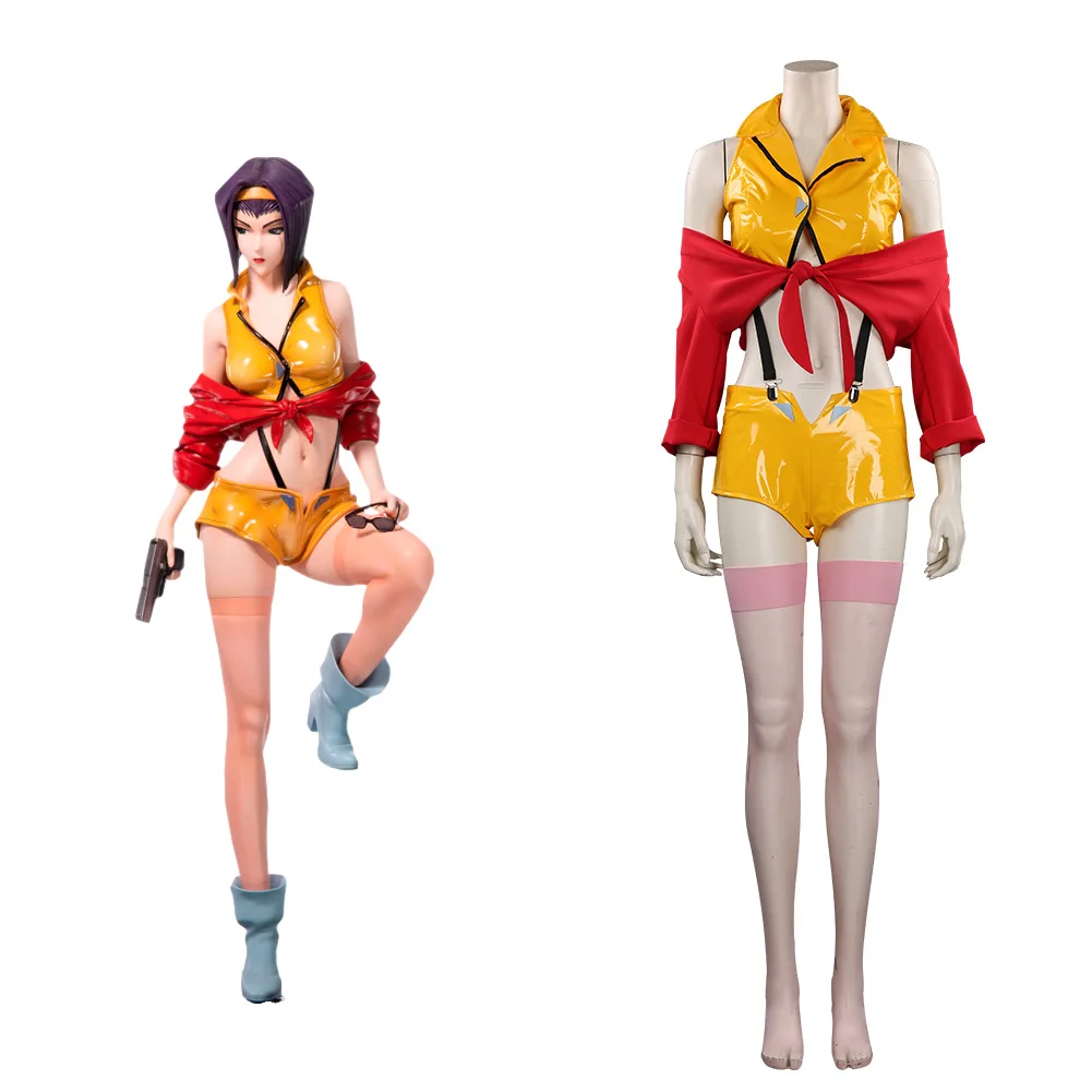 

Faye Valentine Cosplay Costume Anime Cowboy Bebop Jacket Shorts Suit Halloween Carnival Outfits
