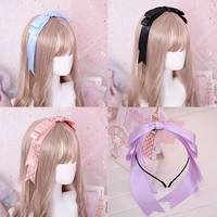ribbon bow headdress elegant big bows headband hairy photo props lolita hairband dance party hairband for special event