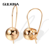 gulkina hot big spherical earrings 585 rose gold long dangle earrings women unique hollow flower ethnic bridal wedding jewelry