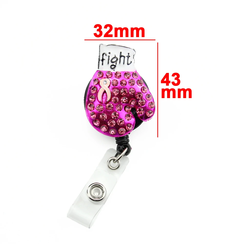 Боксерские перчатки с раком груди выдвижной значок катушка ID шнур имя бирка