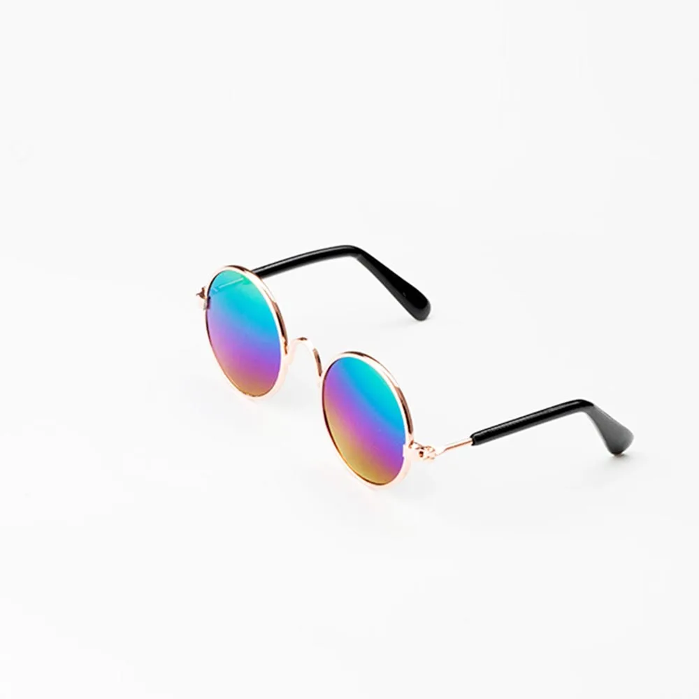 Модные полимерные солнцезащитные очки для кошек и собак Круглые разноцветные