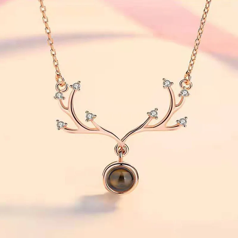 Роскошное ожерелье с проекцией рогов на 100 языках я люблю тебя романтическое