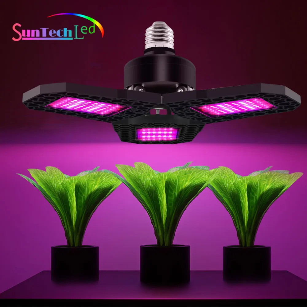 

Светодиодная лампа полного спектра Suntech для выращивания растений, складная светильник ПА для цоколей E26/E27, комнатная лампа для выращивания ...