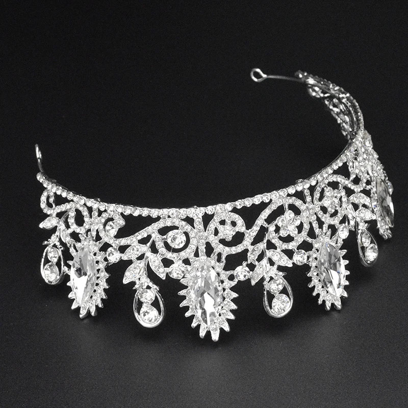 2020 Европейская королева Хрустальная корона невесты Свадебный Серебряный