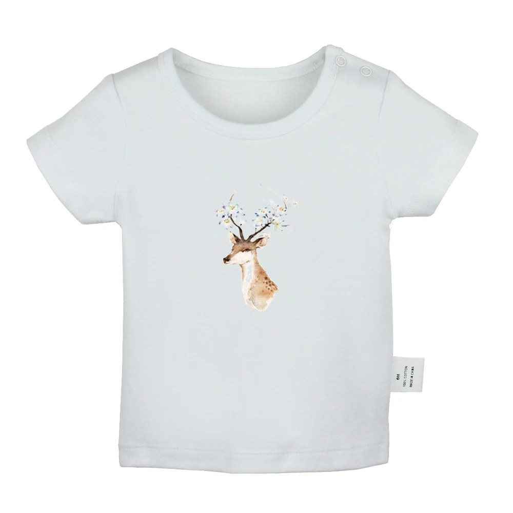 Christmas Reindeer Retro Elk Deer FAMOUS STARS Symbol Newborn Baby T-shirts Toddler Graphic Solid Color Short Sleeve Tee Tops | Детская