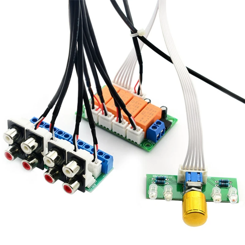 

Relay 4-Way Audio Input Signal Selector Switching RCA Audio Input Selection Board of Rotary Switching for Amplifiers(Finished)