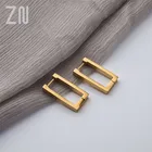 Серьги женские из нержавеющей стали, металлические, геометрические, прямоугольный обруч