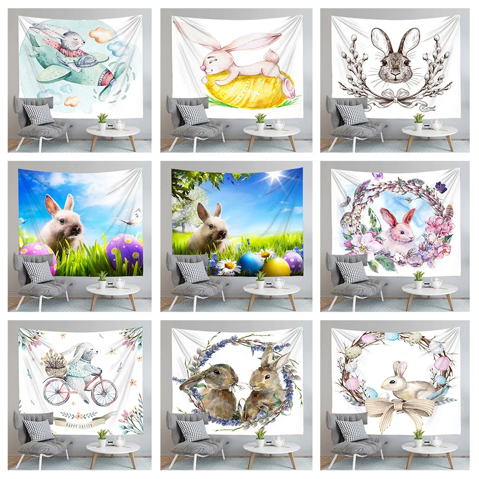 Новинка 3D одеяло с принтом кролика для пасхи настенный художественный подвесной