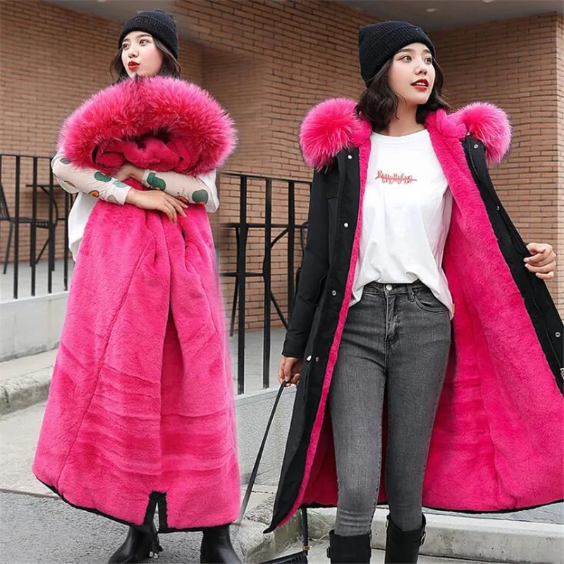 

Winter Version of The New Lengthened Padded Coat Women's Long Thick Lamb Velvet Padded Coat Women's Warm Jacket Women