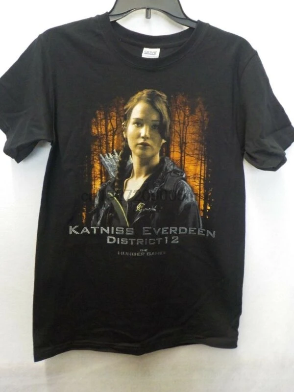 Мужская голодная игра KATNISS EVERDEEN DISTRICT 12 черная футболка новинка #13724V(1)|Мужские