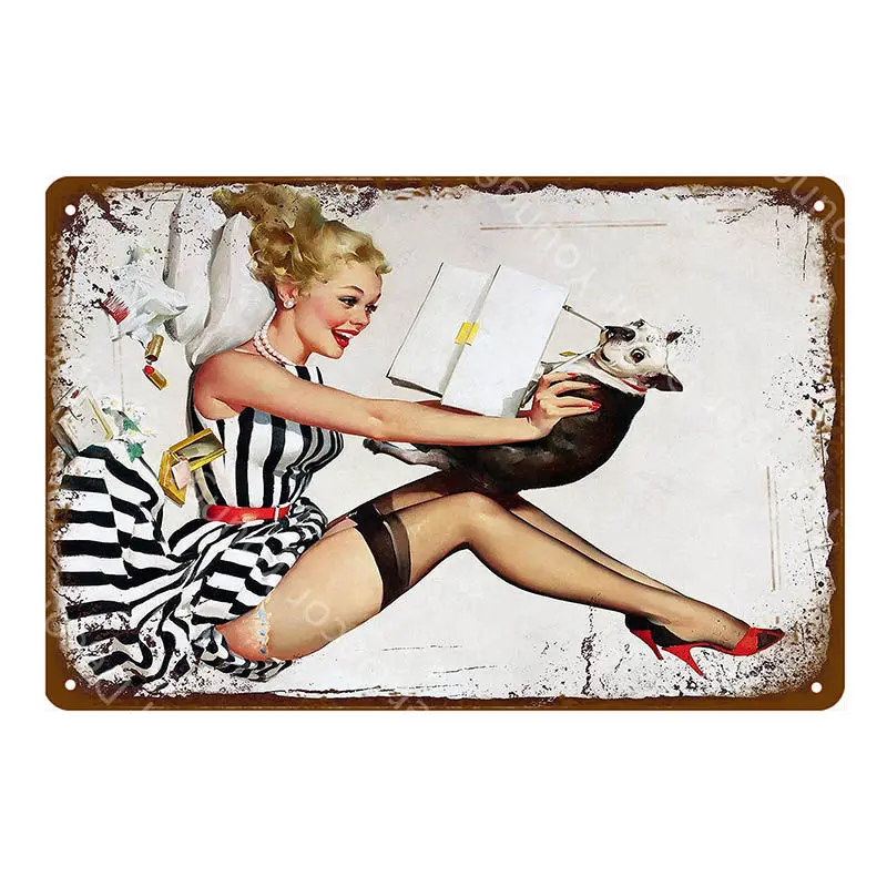 YD6742AI Европа Pin Up девушка плакат металлические жестяные вывески Винтаж Настенный декор живопись бар паб кафе магазин домашний декор сексуальная леди табличка YI-141 - Цвет: YD6742AI