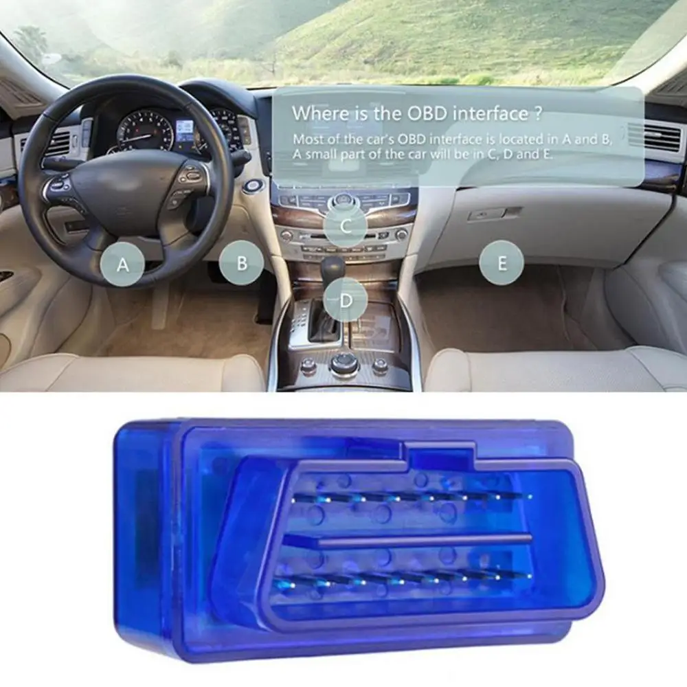 

Bluetooth V1.5/V2.1 Mini Elm327 Obd2 Scanner OBD Car Windows Symbian For Android Diagnostic English Tool Code Reader E1H0