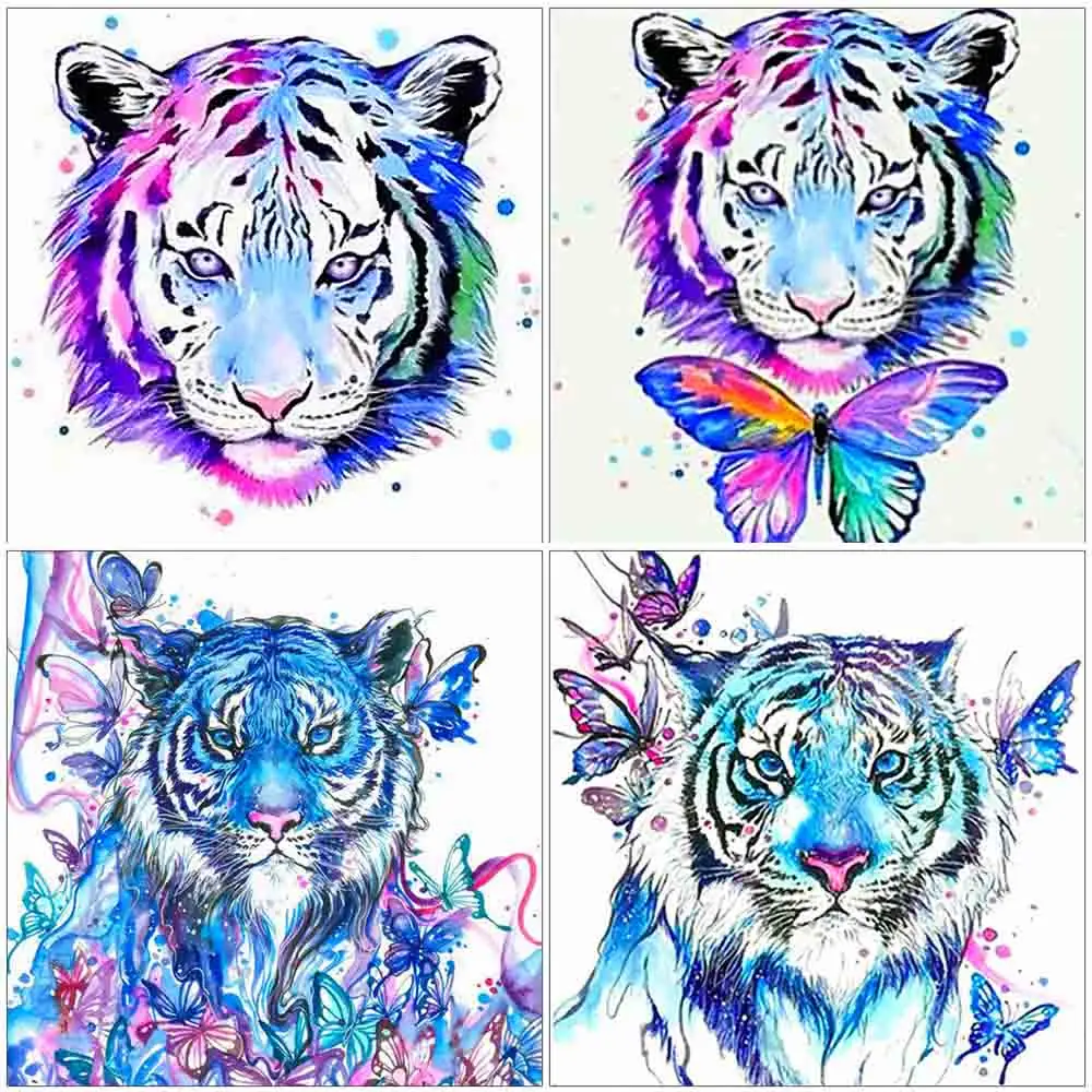 

Diy 5d Full Picture Diamond Painting Cross Stitch Kit Embroidery Animal tiger Art Mosaic Furniture Decoration Handmad Hobby Gift