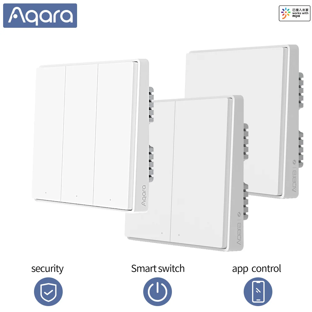Умный выключатель Aqara D1 ZigBee беспроводной настенный с 3 клавишами управление