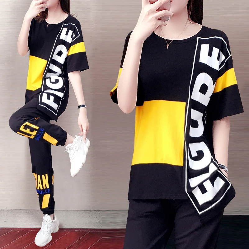 Tracksuit Women 2021 New Suit Female Summer Casual Loose Korean women's fashion short sleeve 2 piece set women |