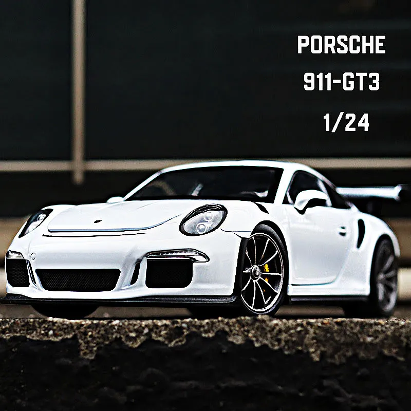 

Porsche 911GT3 RS Die Cast Car Model 1 24 Diorama Metal Car Model White Pull Back Alloy Collection for Kids and Adults Car Toys