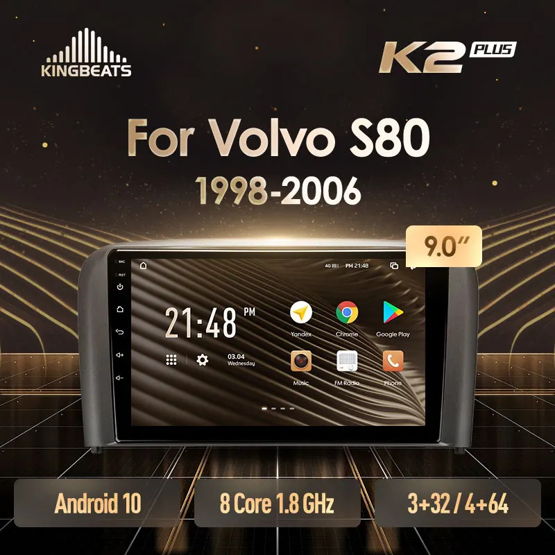 KingBeats штатное головное устройство For Volvo S80 1 1998 - 2006 GPS Android 10 автомагнитола на