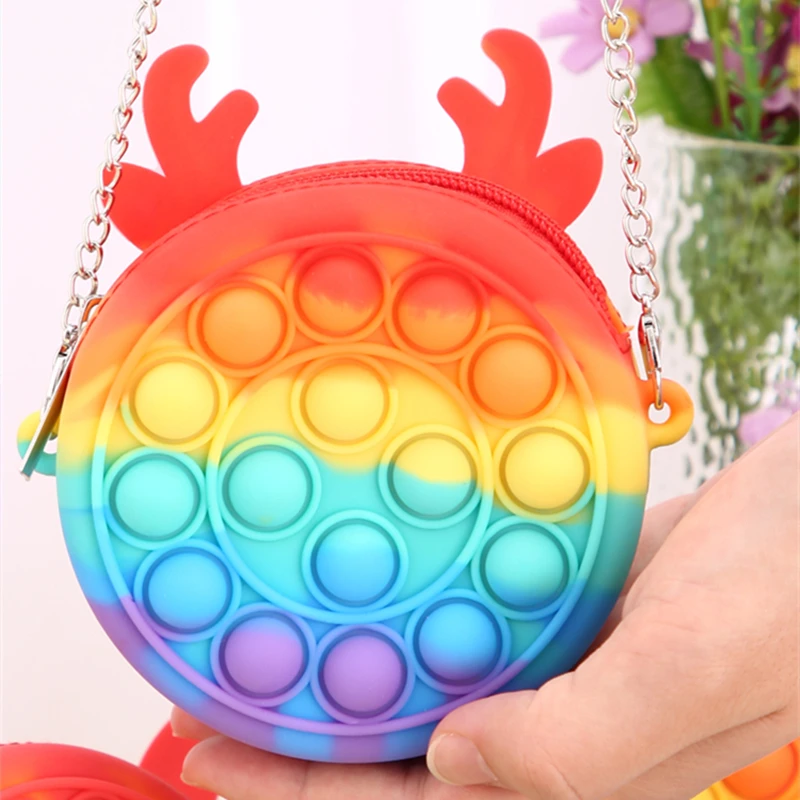 

Детская игрушка для сенсорных игр, рюкзак, игрушка-антистресс, сумка для девочек, сумка для снятия стресса, радуга, пуш-пузырьки, симпатичный...