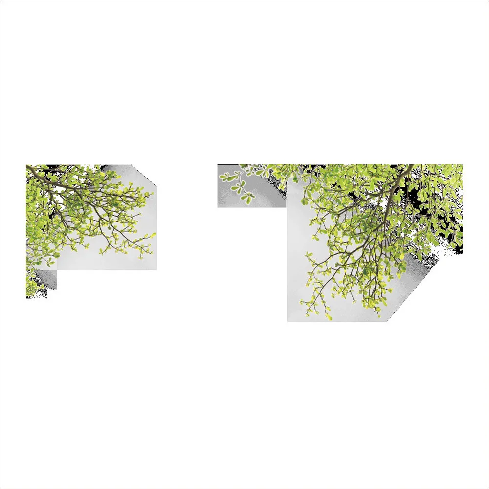 Маленькая свежая настенная наклейка со съемными природными листьями домашний