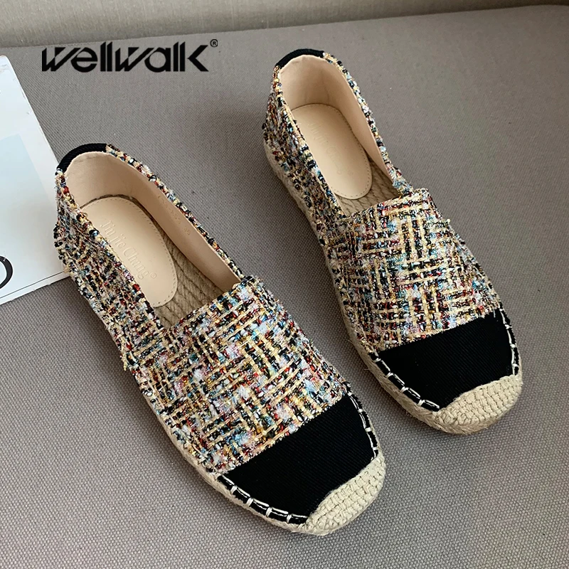 

Разноцветные женские эспадрильи с круглым носком, обувь на плоской подошве из пеньки, женские повседневные Мокасины без шнуровки, женская о...