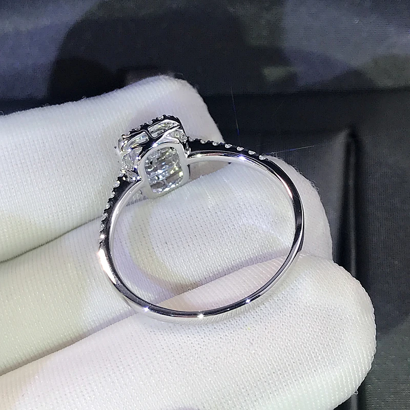 Женское кольцо из серебра 925 пробы с квадратным камнем|Кольца| |