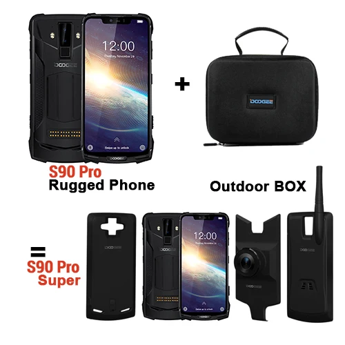 IP68 DOOGEE S90 Pro модульный прочный мобильный телефон Helio P70 Восьмиядерный 6 ГБ 128 ГБ 6,18 дюйма дисплей 12V2A 5050 мАч 16MP+ 8MP Android 9 - Цвет: S90 Super Vision