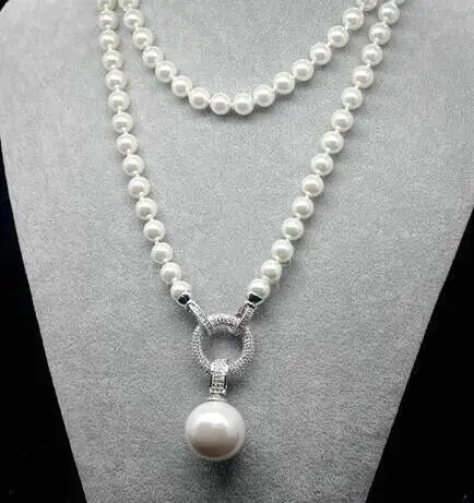 Длинное ожерелье с жемчужинами в стиле барокко 8 мм 32 дюйма|pearl necklace|cultured pearl