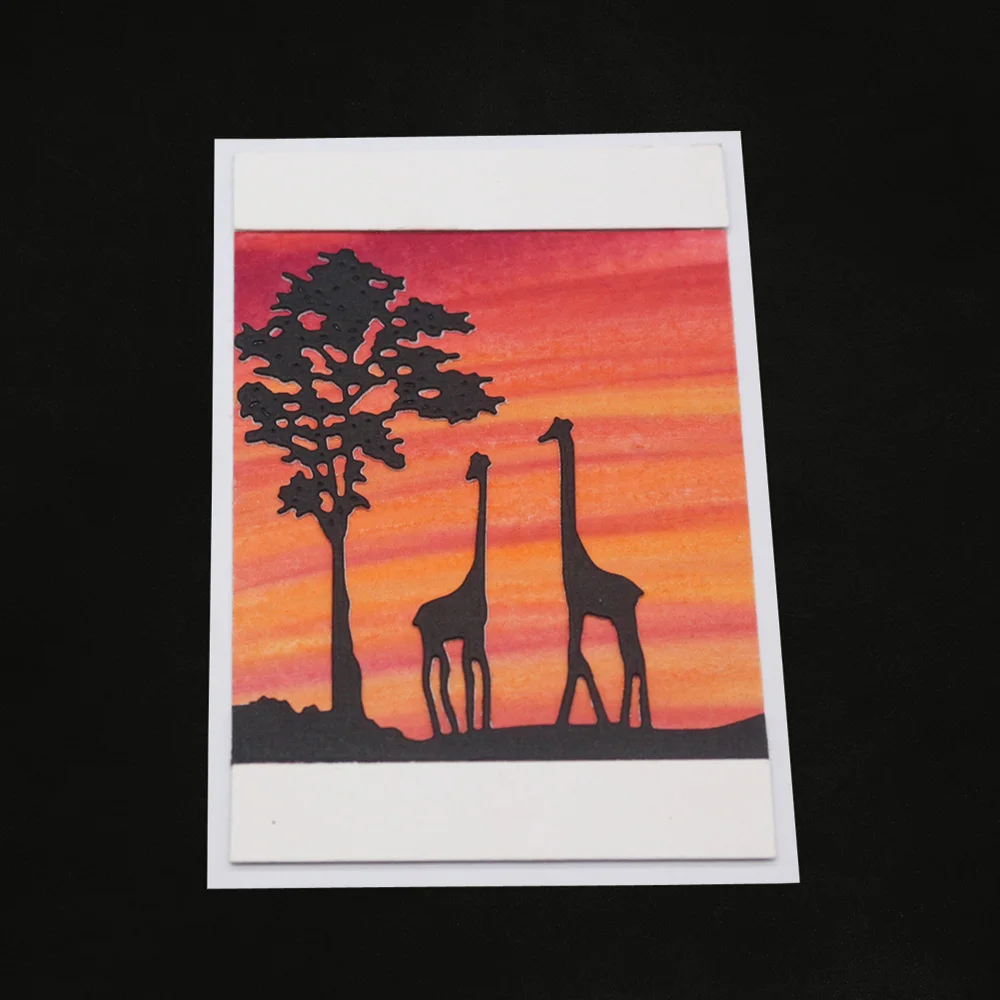 Жираф Рождественская рамка металлические режущие штампы для DIY скрапбукинга