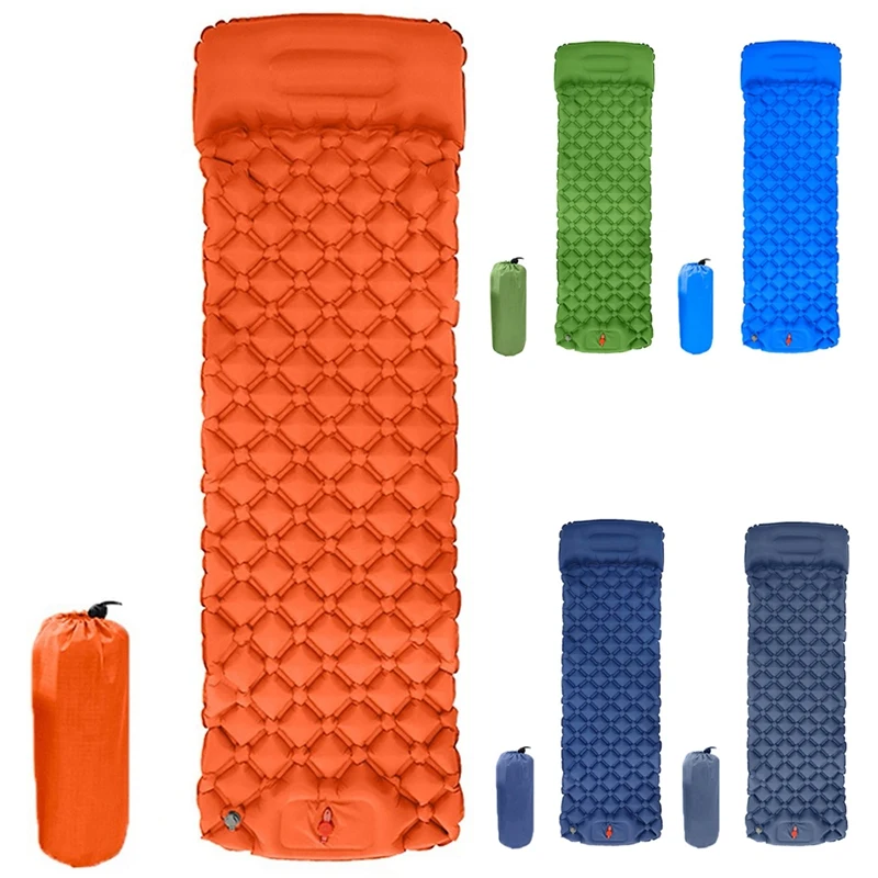 

Outdoor Camping Mat Foot Mattress Portable Tent Sleeping Pad with Pillow TPU Picnic Camping Air Cushion
