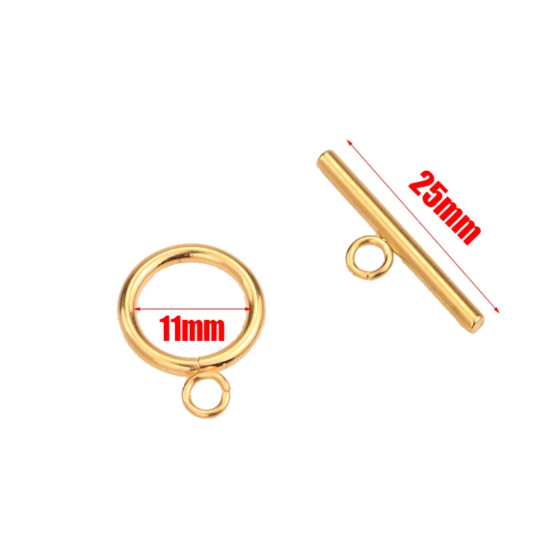 OT buckle 11mm gold 5 комплектов отполированные высокого качества из нержавеющей стали открытые пряжки разъемы для DIY браслет ожерелье ювилирные изделия фурнитура изготовление аксессуаров - Цвет: OT buckle 11mm gold