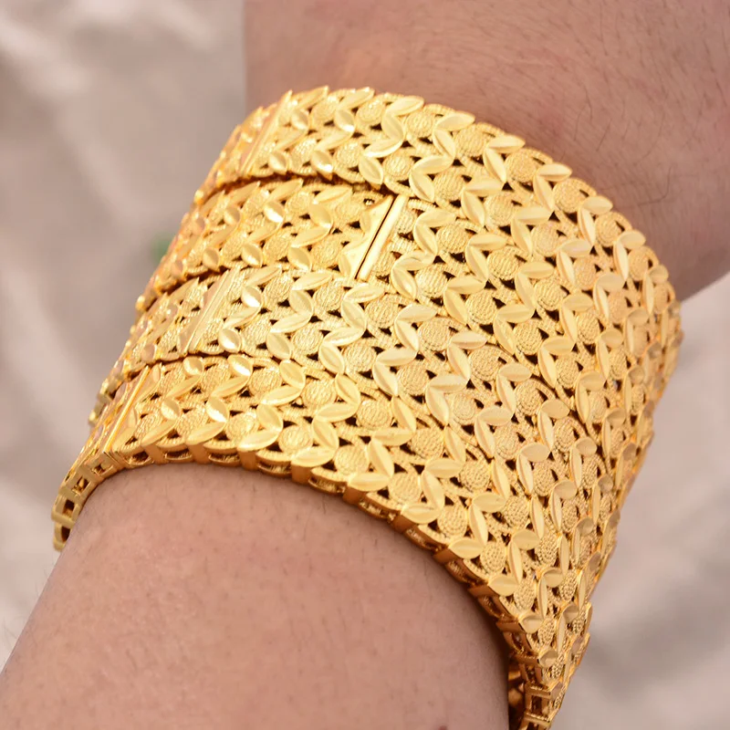 

24K 4pcs/lot Wedding Gold Color Dubai Bangles for Women Wife Arab Bride Ethiopian Bracelet Gold Africa Bangle Arab Jewelry Gift