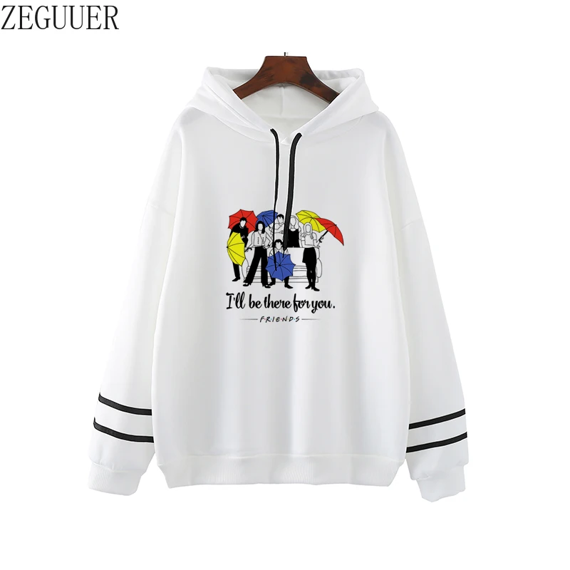 

Новые модные толстовки для друзей, женские толстовки больших размеров, толстовки с капюшоном, Модные свободные толстовки с принтом, топы с д...