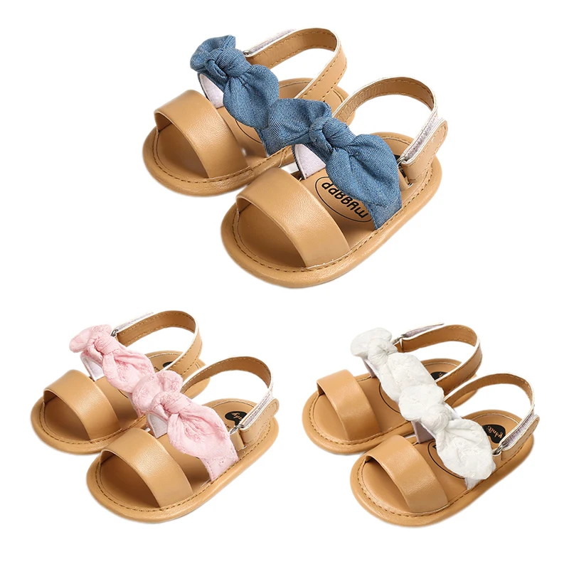 

2020 Summer Children Baby Kids Boys Girls Shoes Non-Slip Canvas Bowknot Toddlers Newborn Infantil Sandals