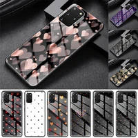 Glass Case For Samsung Galaxy S20 S10 Plus Note Ultra Lite Phone Cover Shell Cute Love Heart Fashion Capa