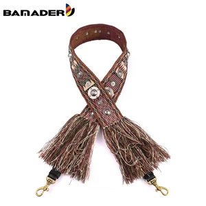 Новинка, парусиновая женская сумка на ремне, в национальном стиле, с кисточками, с заклепками, на ремне, сумка-мессенджер, аксессуары из натуральной кожи