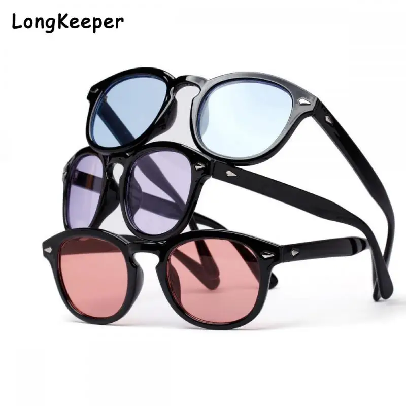 

Europe and America Trendy Ocean Lens Sunglasses Adventure Johnny Depp Style Round Clear Tinted Lens Party Show Sun Glasses Men