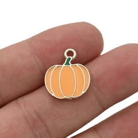 5pcs gold color enamel orange pumpkin charms pendants for jewelry making bracelet necklace diy earrings handmade craft