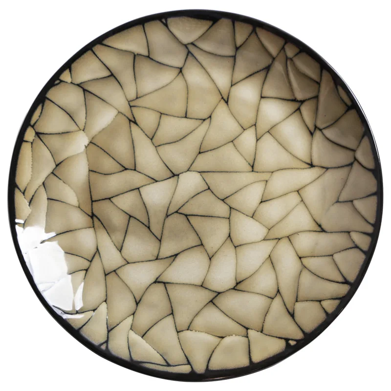 Уникальные пасторальные керамические обеденные тарелки Глубокая тарелка блюдо