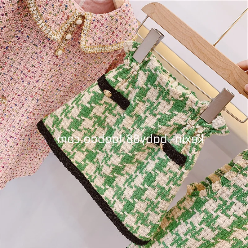 

baby girl clothes 2019 plaid vest+skirt 2pecs kids autumn clothing sets children outfits set costume