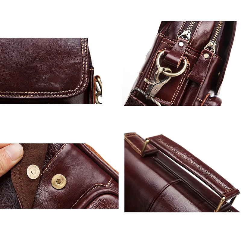 

FACTOO Men's Shoulder Bag Genuine Leather Male Satchel Fashion Cowhide Messenger Bag High Quality Hasp Handbag Vintage Tote Bag