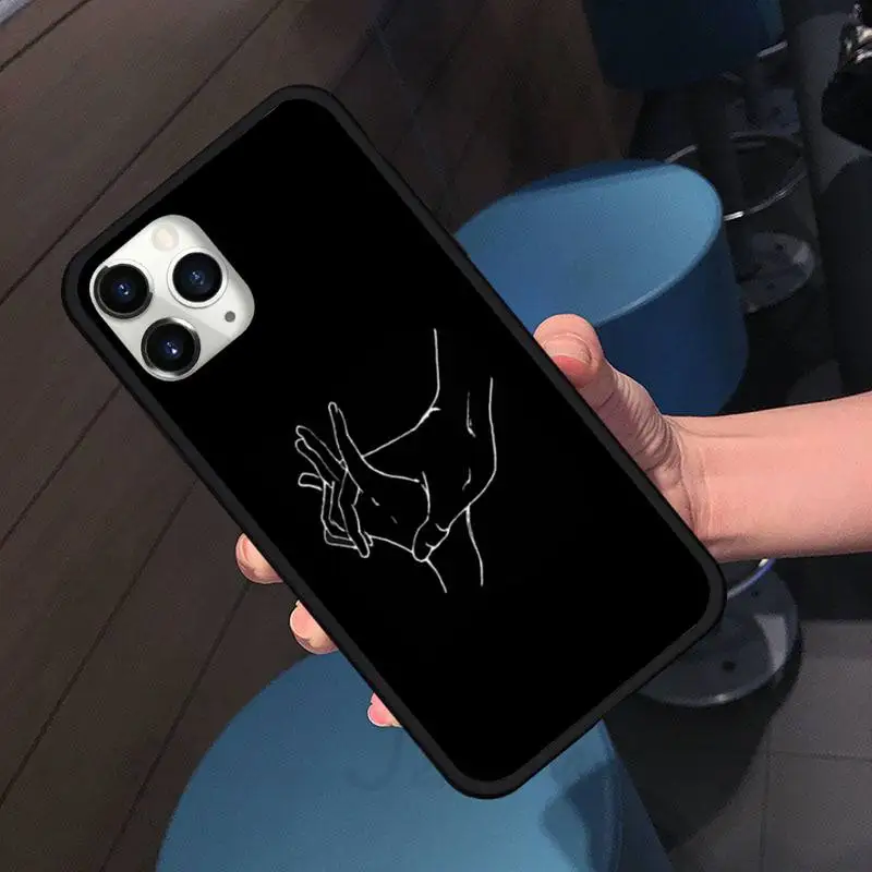 

art line heart sexy Simplicity Phone Case For iphone 7 8 12 11 XR XS pro Max Mini plus Soft silicone cover shell funda