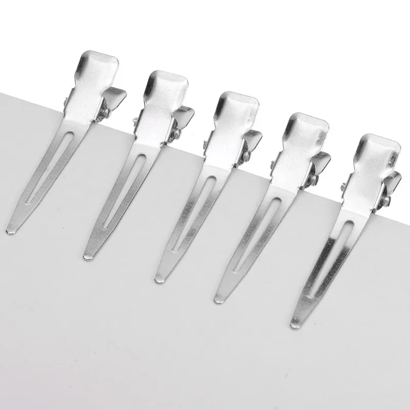 10 шт./компл. 4 5 см Серебряный утолщенный полый зажим для утконоса металлический