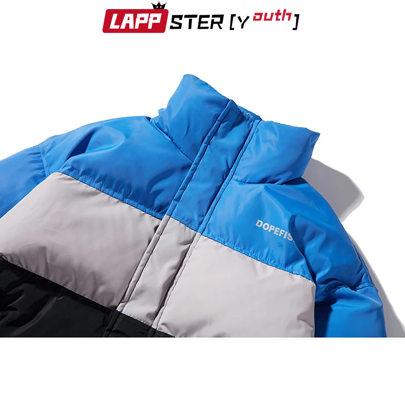 LAPPSTER-Молодежная мужская зимняя куртка с цветным блоком Мужская плотная уличная куртка с пузырями в стиле хип-хоп, корейская модная ветровка, парка