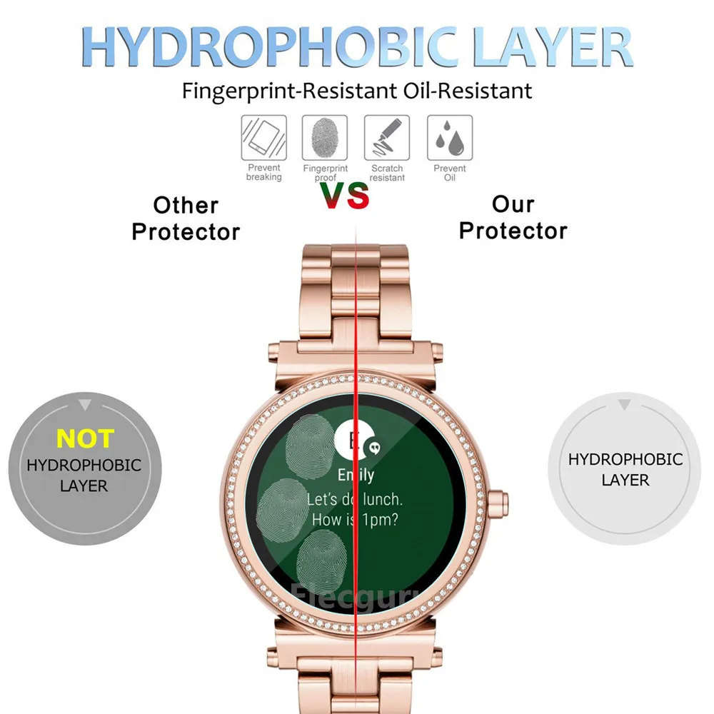 Закаленное стекло для защиты экрана для Майкл Корс доступ Sofie Gen 2 Smartwatch 9H Защита от царапин защитная стеклянная пленка [3 упаковки]