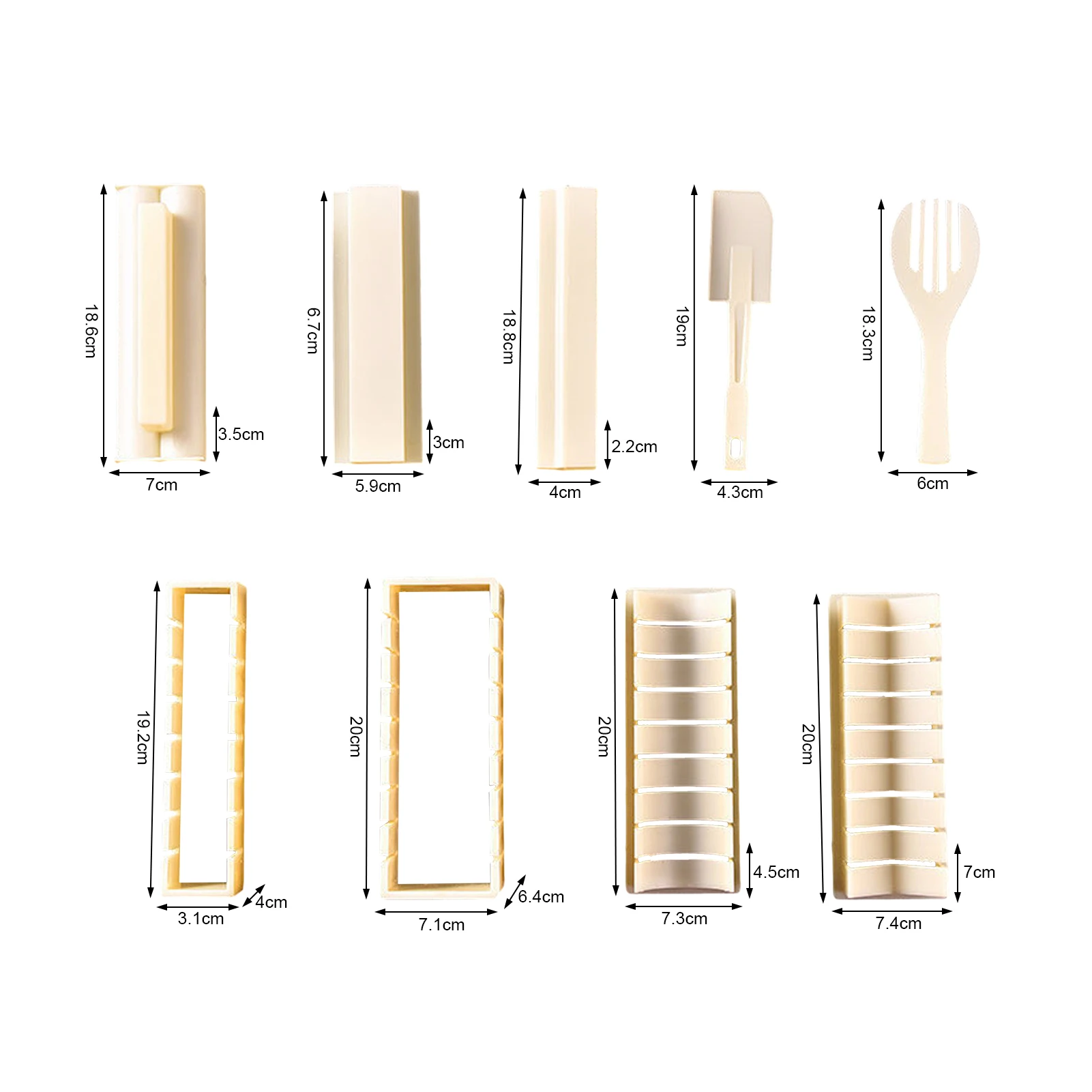 

10pcs/set DIY Rice Ball Mold Sushi Maker Sushi Tool Set Cooking Tool Seaweed Sushi Rolls Multifunctional Mould Making Sushi Tool