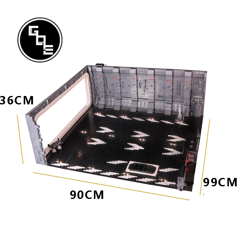 

star hanger minifig scale UCS falcon Docking Bay 327 hanger with Led light MOC-063 for 05132 75192 kraft weckt falcon toys