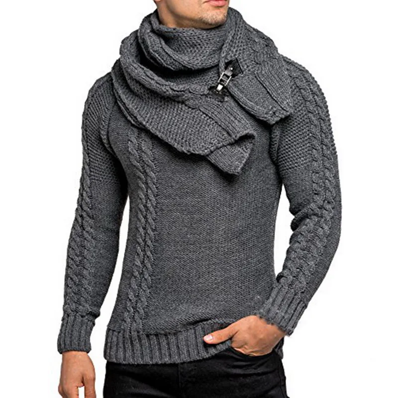 ADISPUTENT 2019 Sweater Cardigan Men Brand Casual Slim Male Sweaters Horns Buckle Thick Hedging Turtleneck New | Мужская одежда