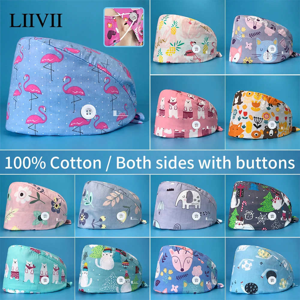 

Шляпа женская из дышащего хлопка с мультяшным принтом для ухода за животными