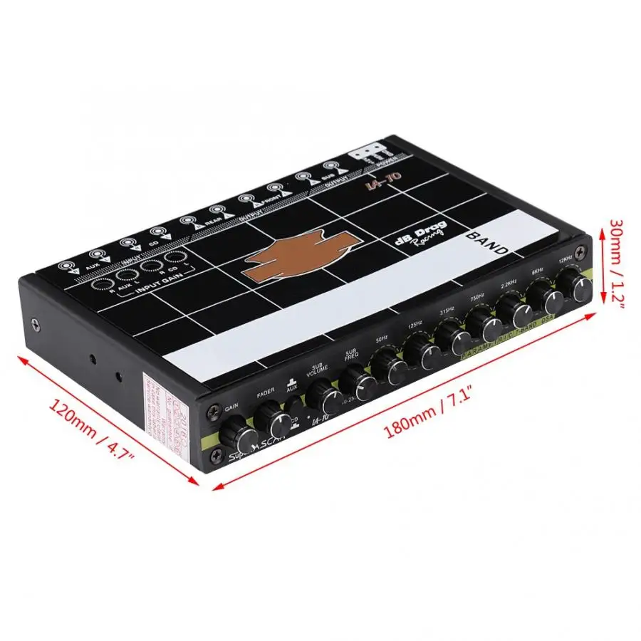 Oversea автомобильный аудио модифицированный Графический Эквалайзер EQ 7s стерео