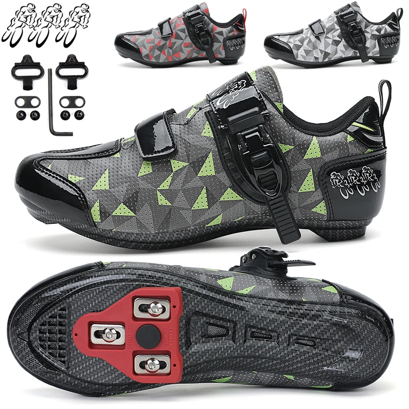 

Professional Road Men's Cycling Shoes SPD Flat Self-Locking Bicycle Sapatilha Ciclismo MTB Ultralight Mountain Cycling Shoes Men